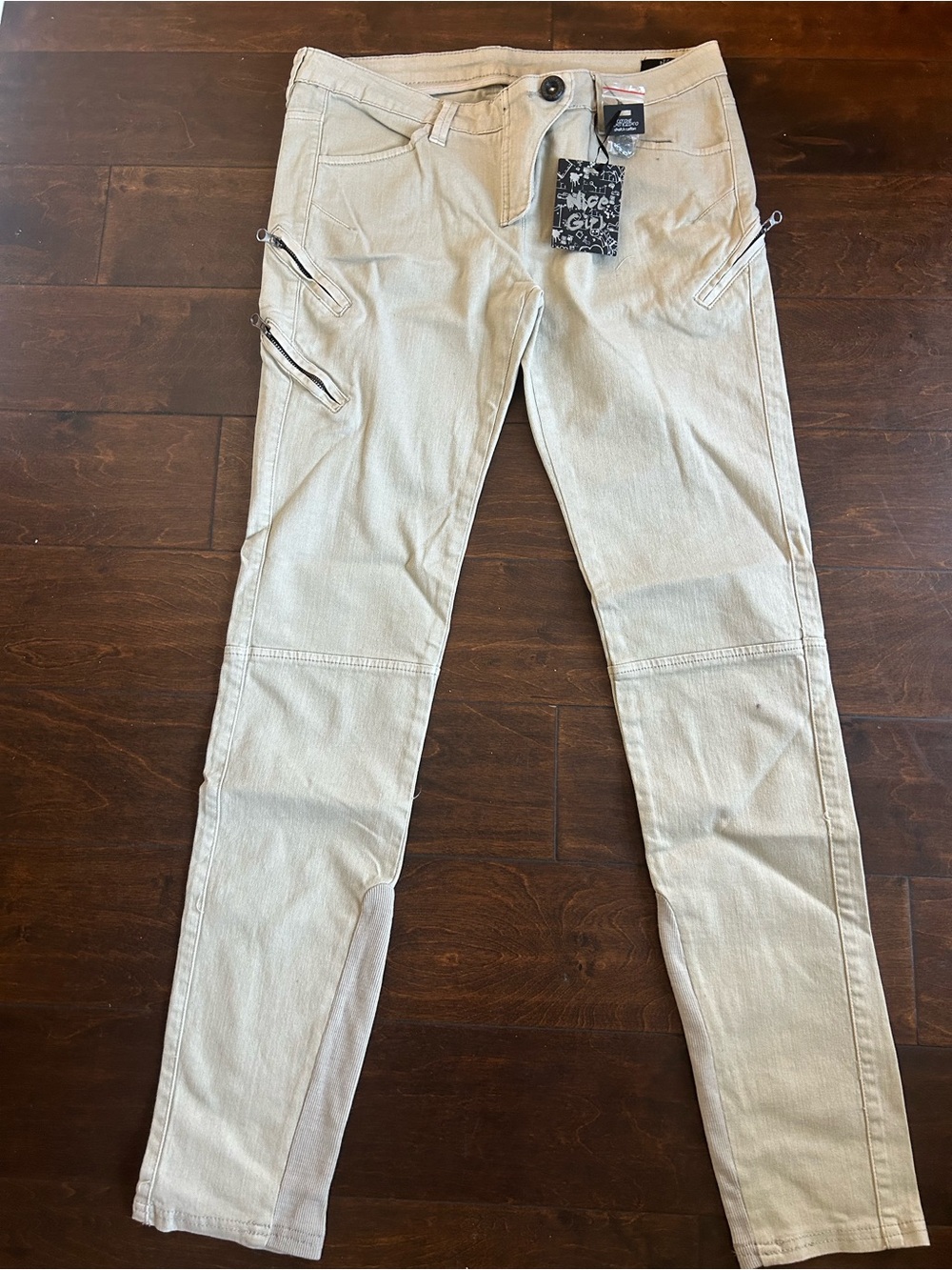 Nice Girl Womens Beige Jeans Eur Sz 46 US XL New Zip Detailing Gscase